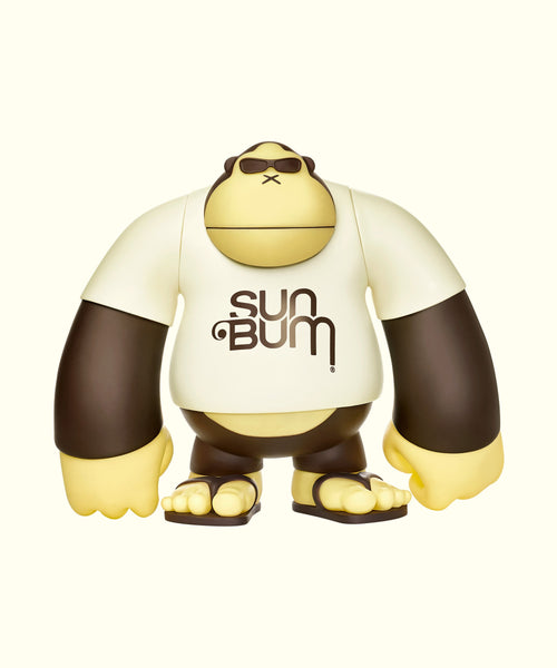 Sonny 16" Vinyl Figure - The mythic ape in a white 'Sun Bum' shirt with black sleeves and sunglasses, Sun Bum