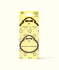 Sun Bum Original Scent Air Freshener with gorilla face design hanging on yellow packaging background.