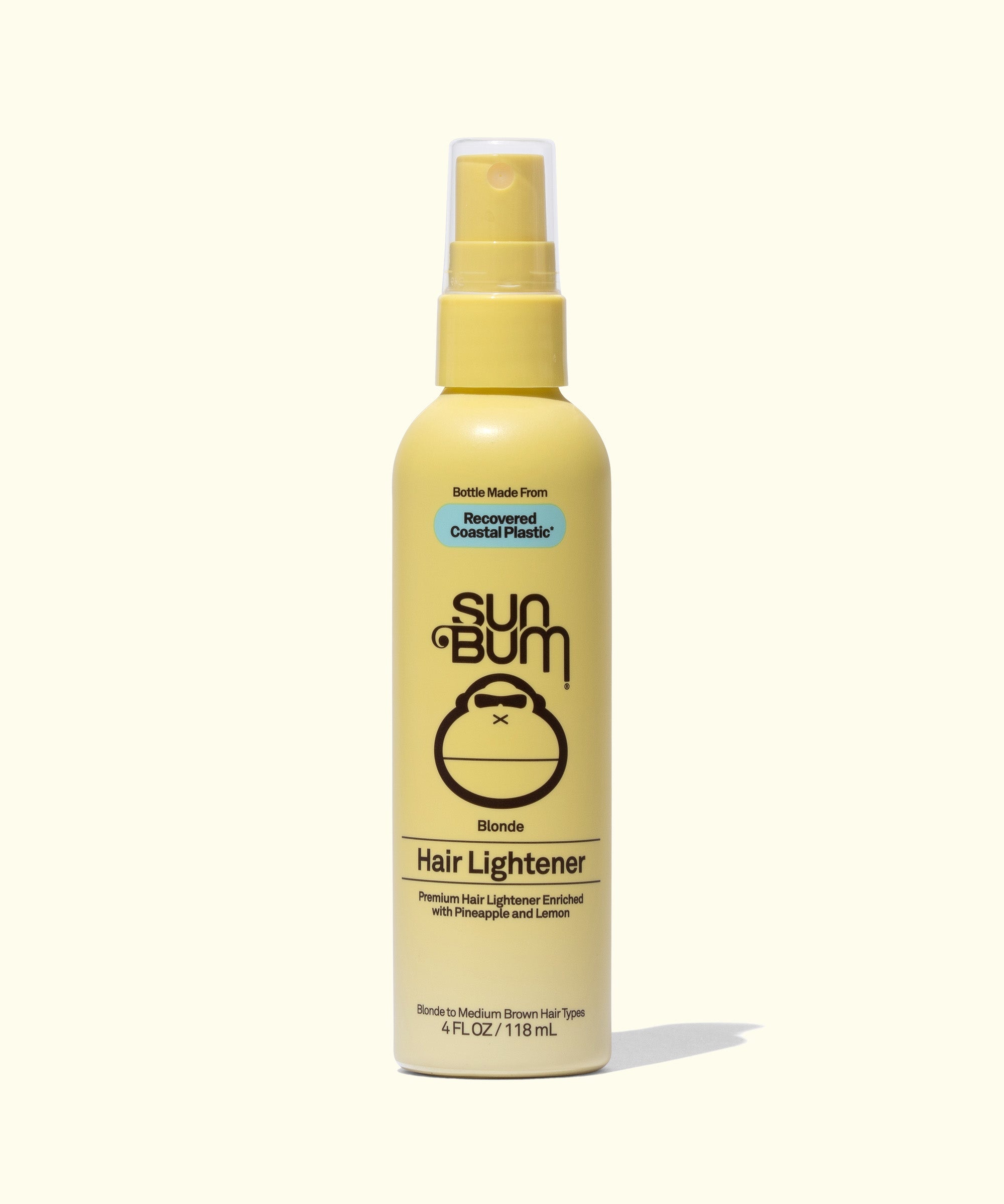 Sun Bum Blonde Hair Lightener spray bottle for brightening hair with pineapple and lemon extract