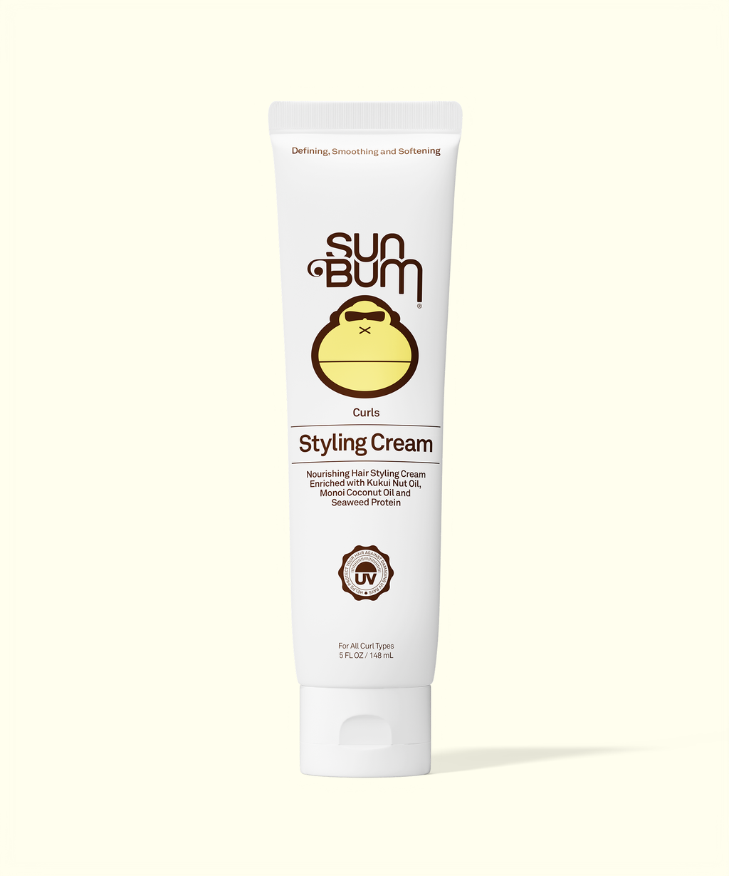 Sun Bum Styling Cream tube on a white background