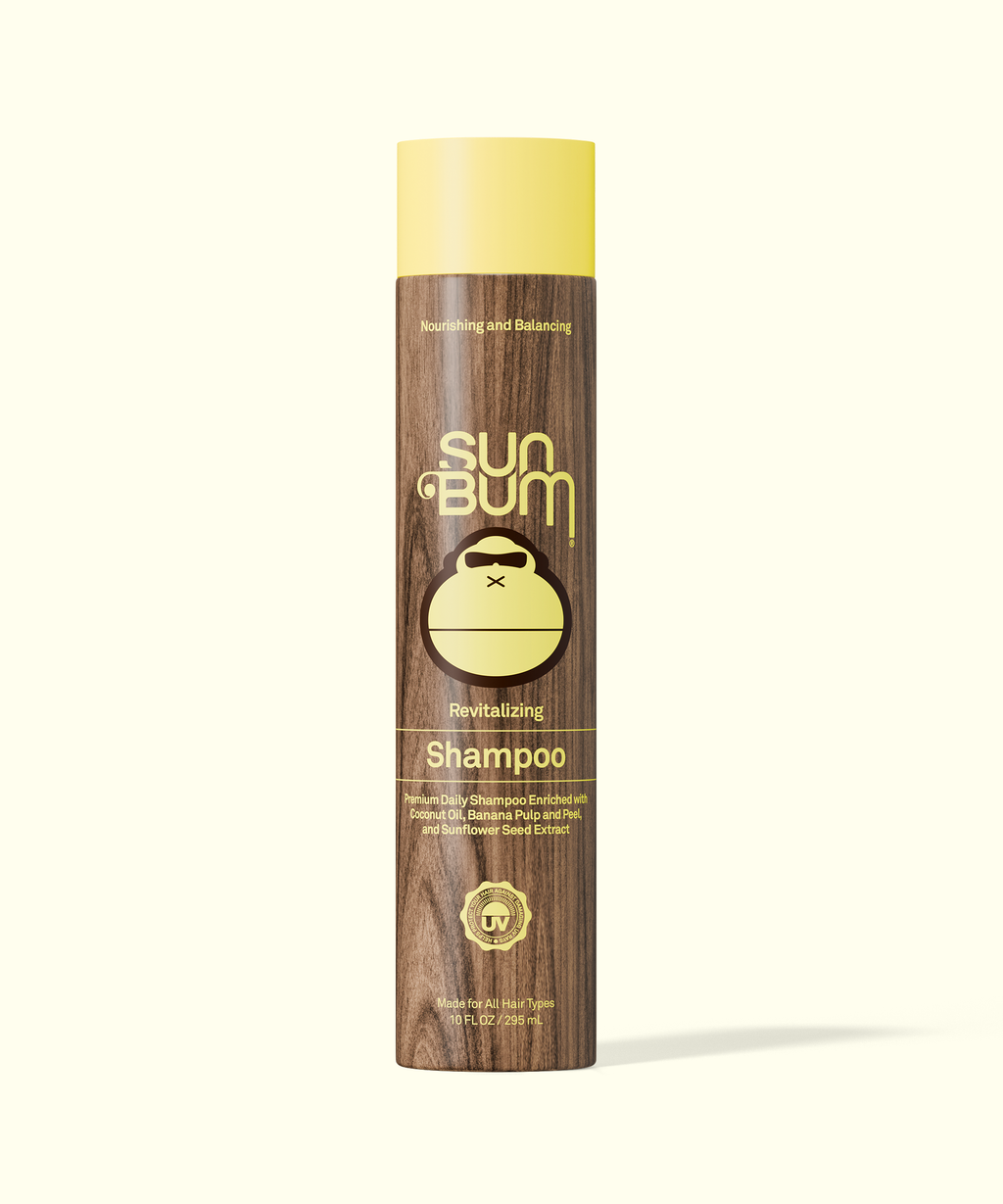 Sun Bum shampoo bottle on a white background