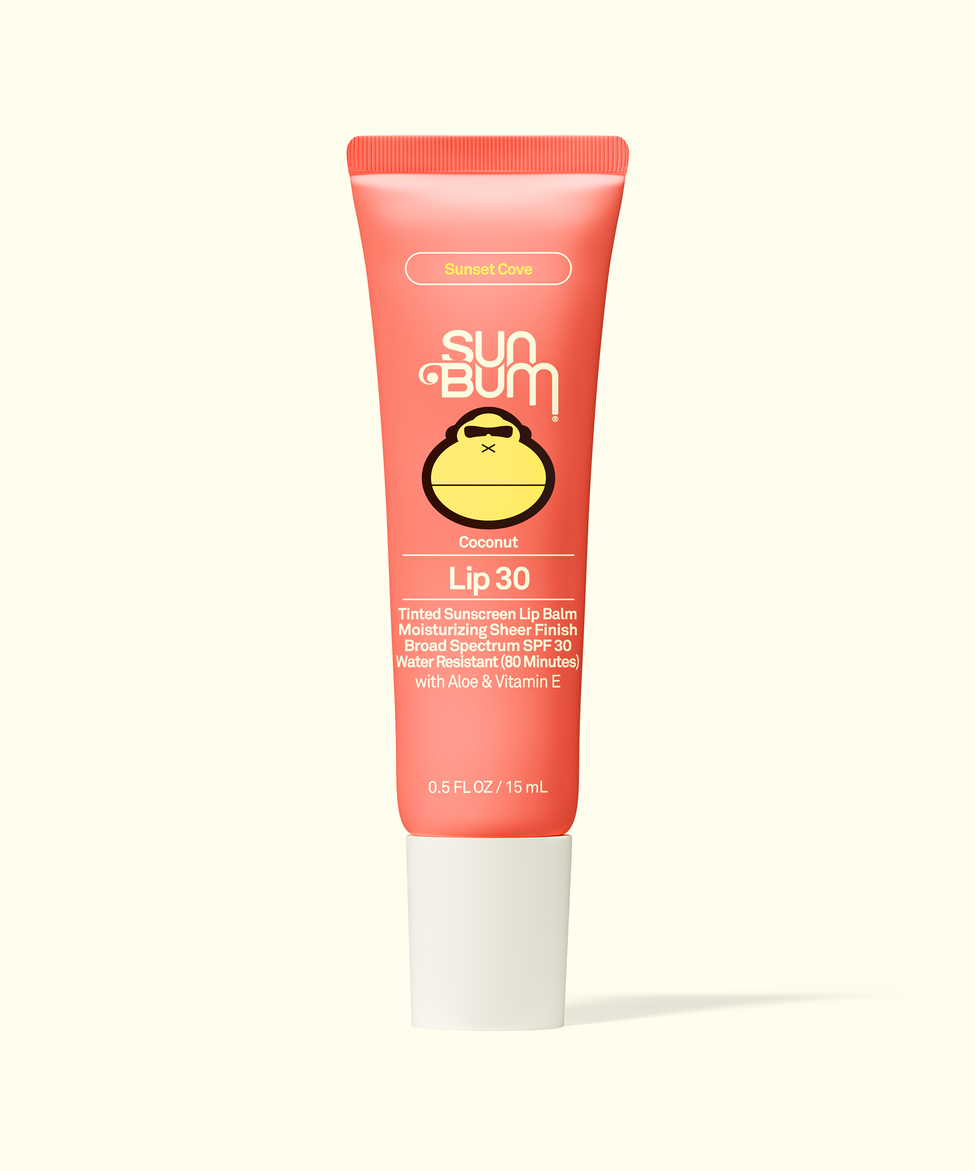 Sun Bum lip balm tube on a white background