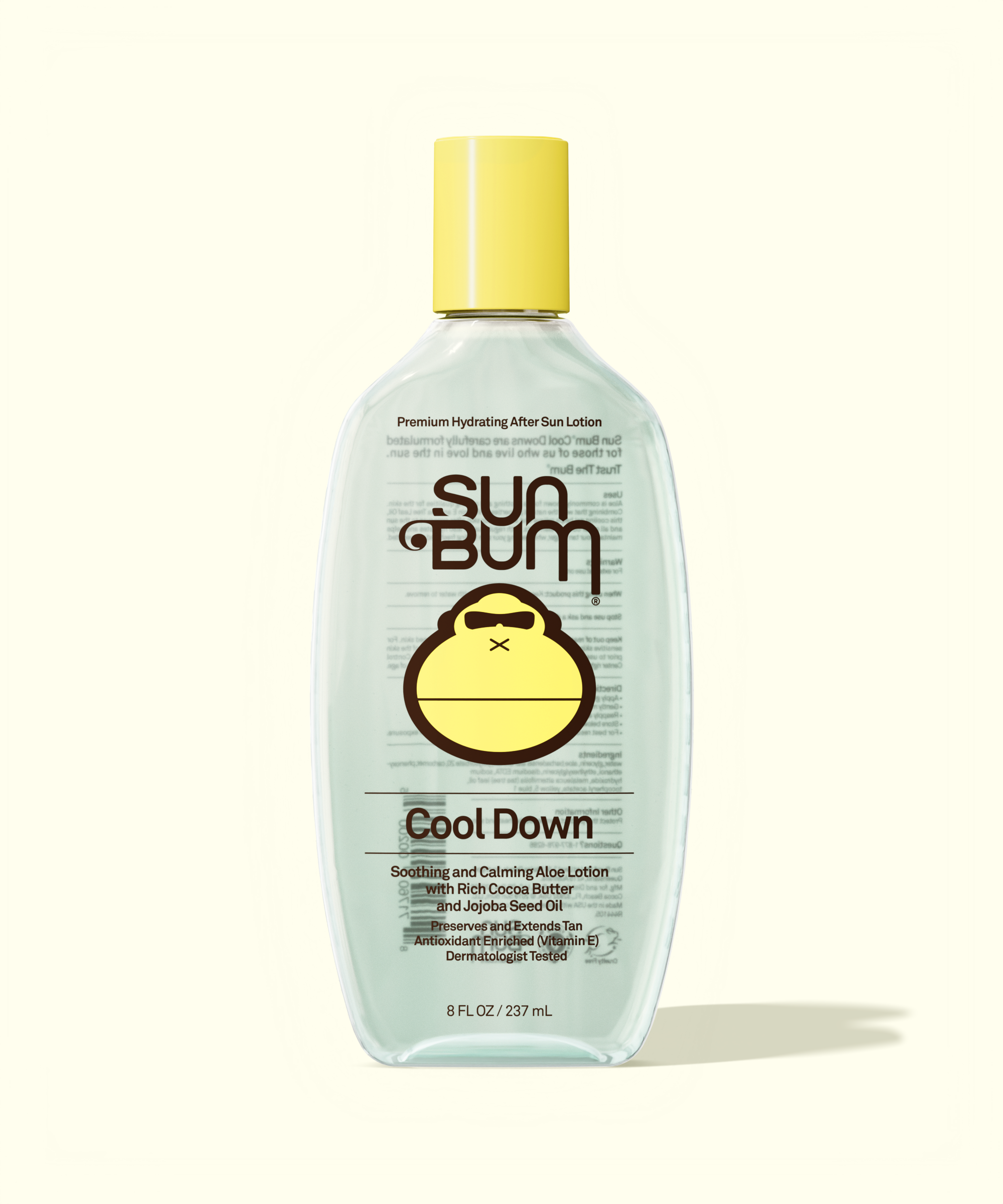 Sun Bum Cool Down after sun lotion bottle on a white background