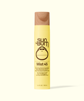 Sun Bum Original SPF 45 Sunscreen Face Mist in yellow bottle with wooden cap, protective and refreshing spray.
